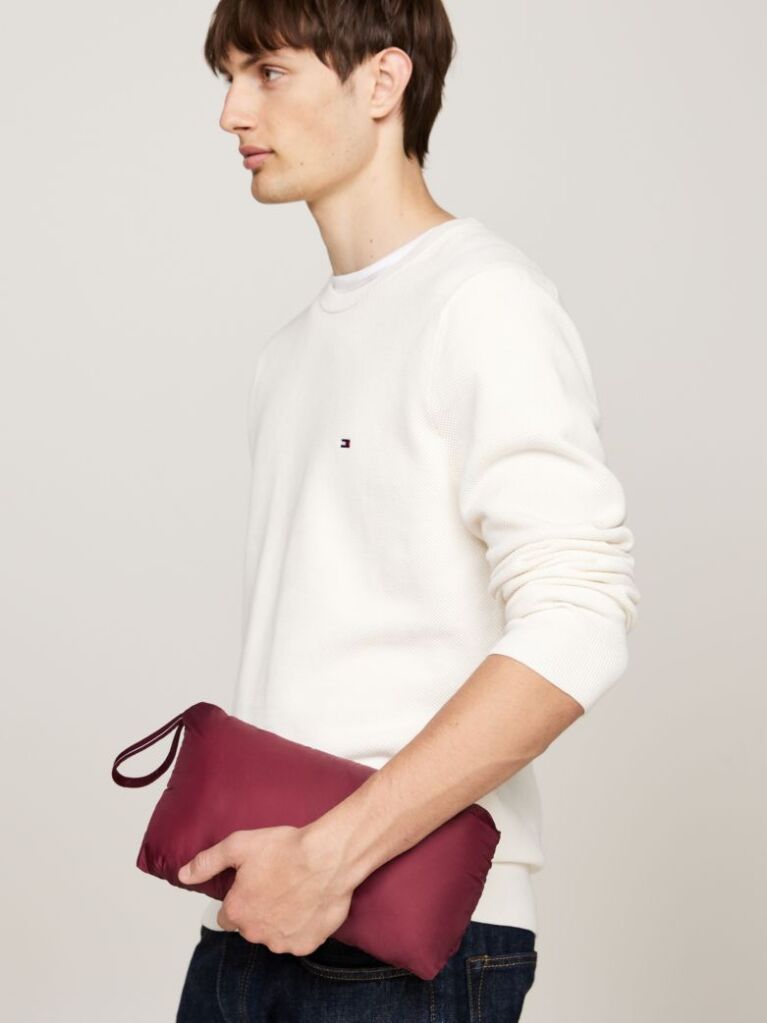 Red PACKAGING QUILTED VEST FROM RECYCLED MATERIALS  Men