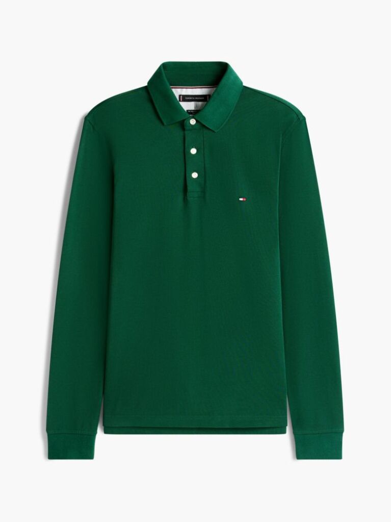 Verde Tricou Polo Cu Maneca Lunga 1985 Collection Slim Fit  Barbati