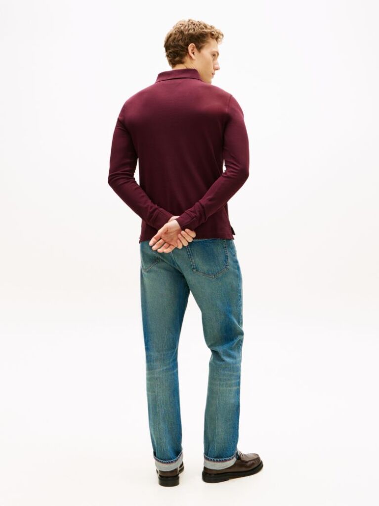 Red 1985 Collection Slim Fit Long Sleeve Polo  Men