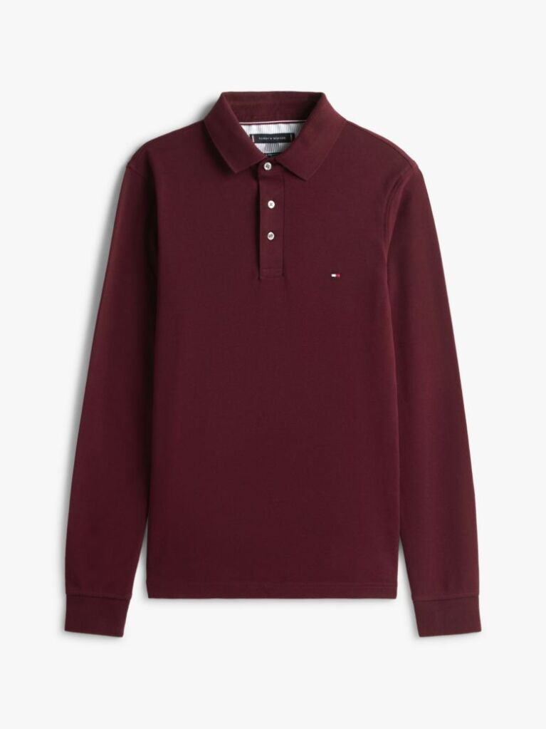 Red 1985 Collection Slim Fit Long Sleeve Polo  Men