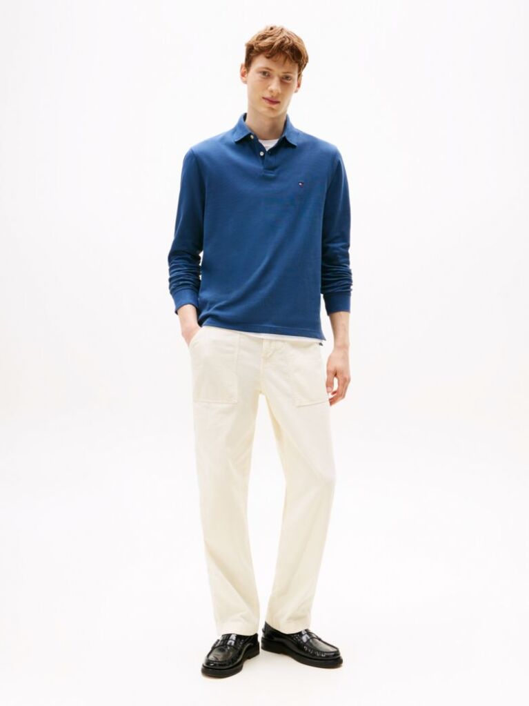 Blue 1985 Collection Regular Fit Long Sleeve Polo  Men