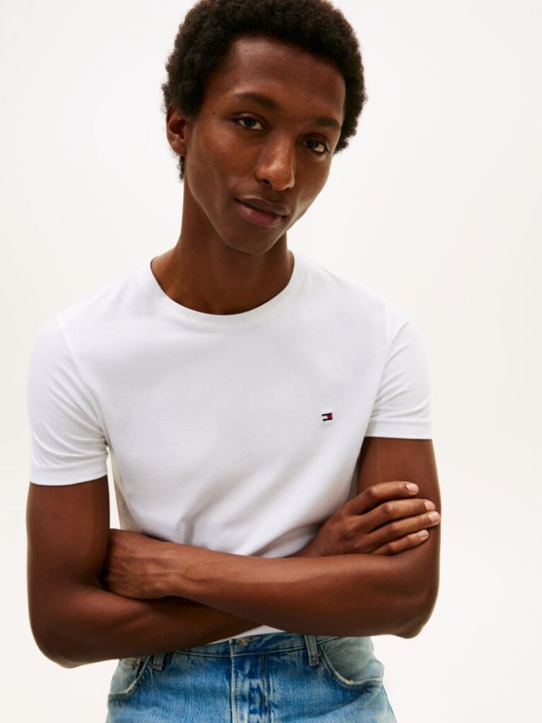 White TH FLEX SLIM FIT T-SHIRT  Men