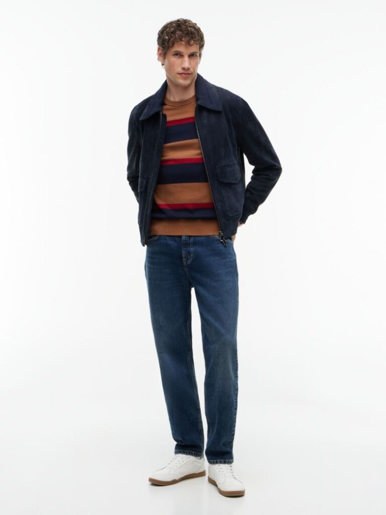 Multi Jumper Din Bumbac Si Casmir Crew Neck  Barbati