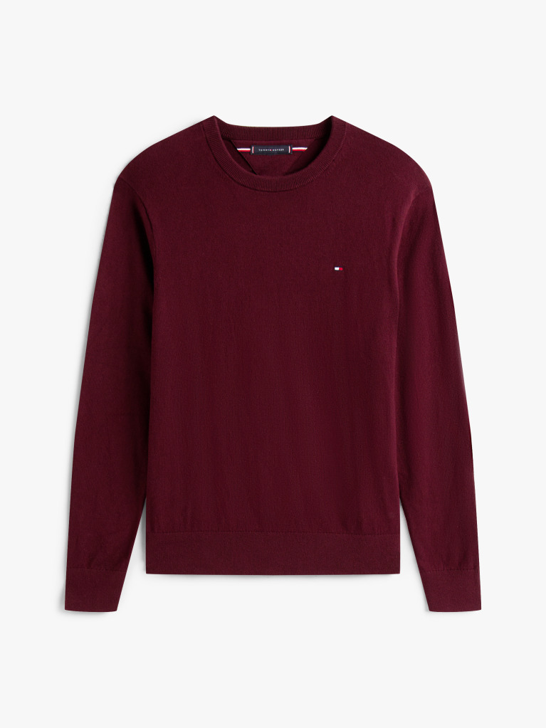 Red Cotton Cashmere Crew Neck Jumper  Men
