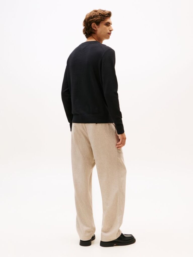 Black V-Neck Regular Fit Jumper  Men