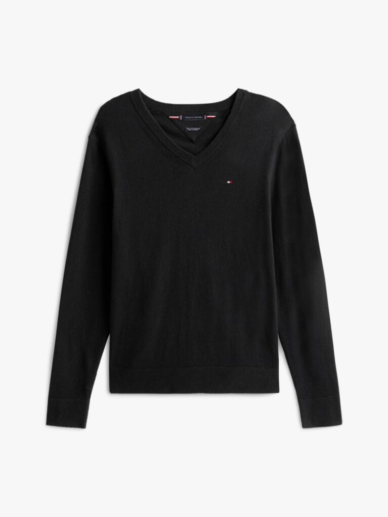 Black V-Neck Regular Fit Jumper  Men