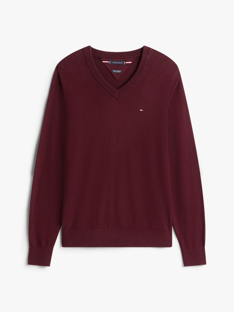 Red V-Neck Regular Fit Jumper  Men