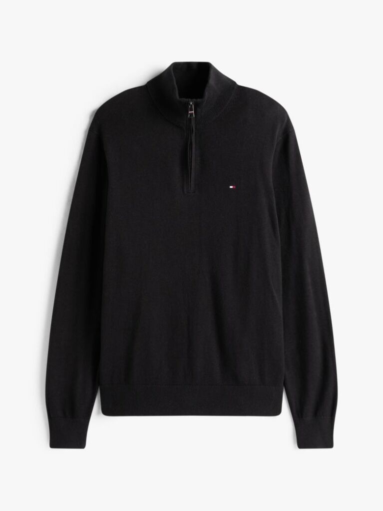 Negru Jumper Zip-Neck  Barbati