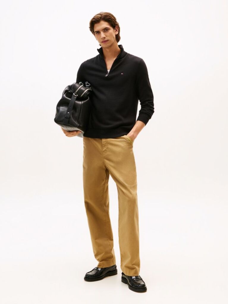 Negru Jumper Zip-Neck  Barbati