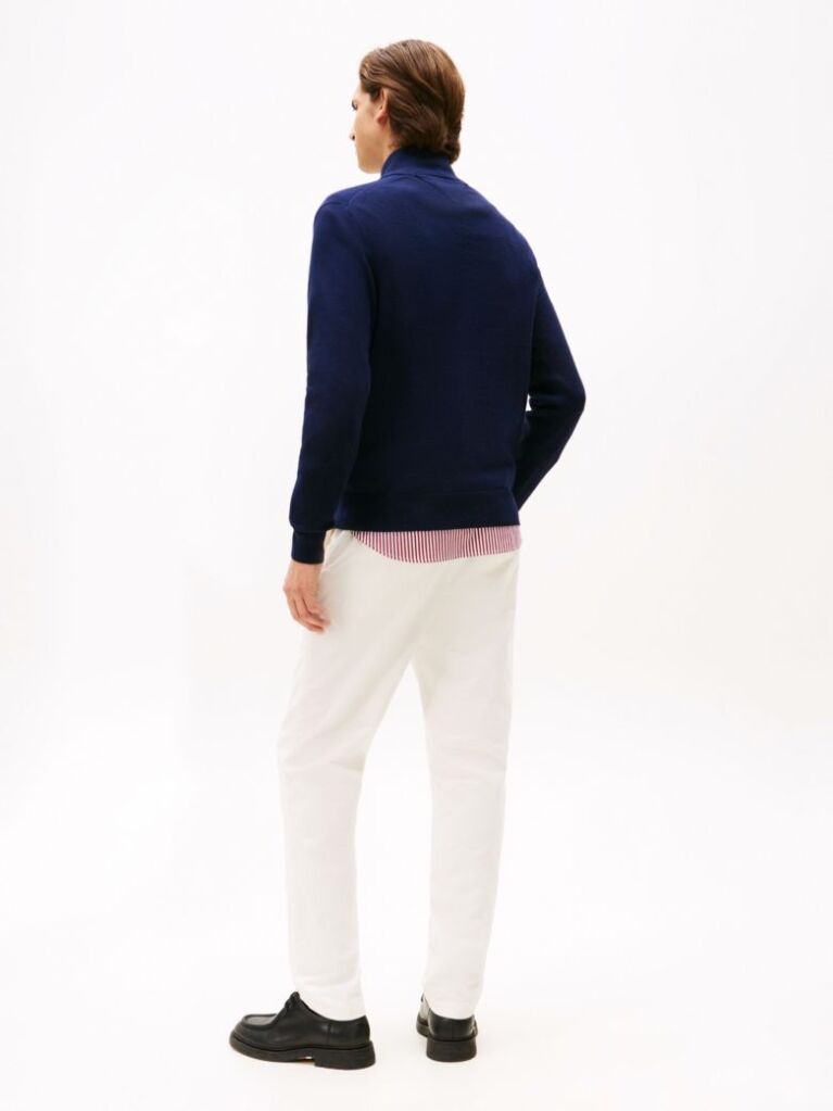 Blue Zip-Neck Jumper  Men