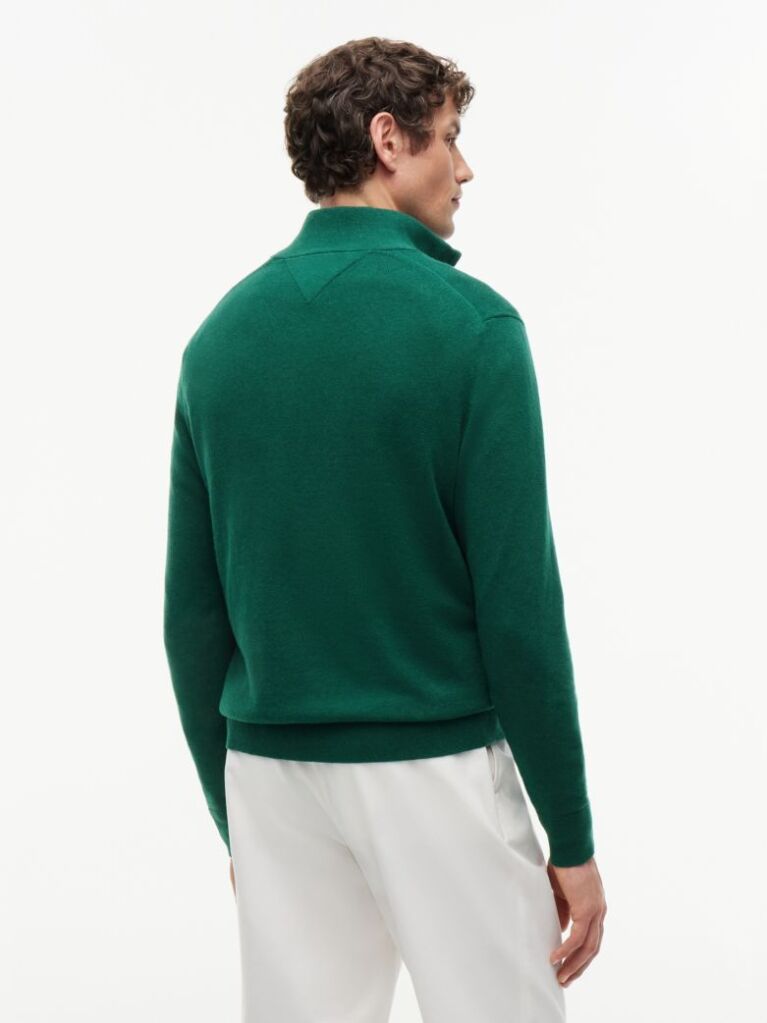 Green Zip-Neck Jumper  Men