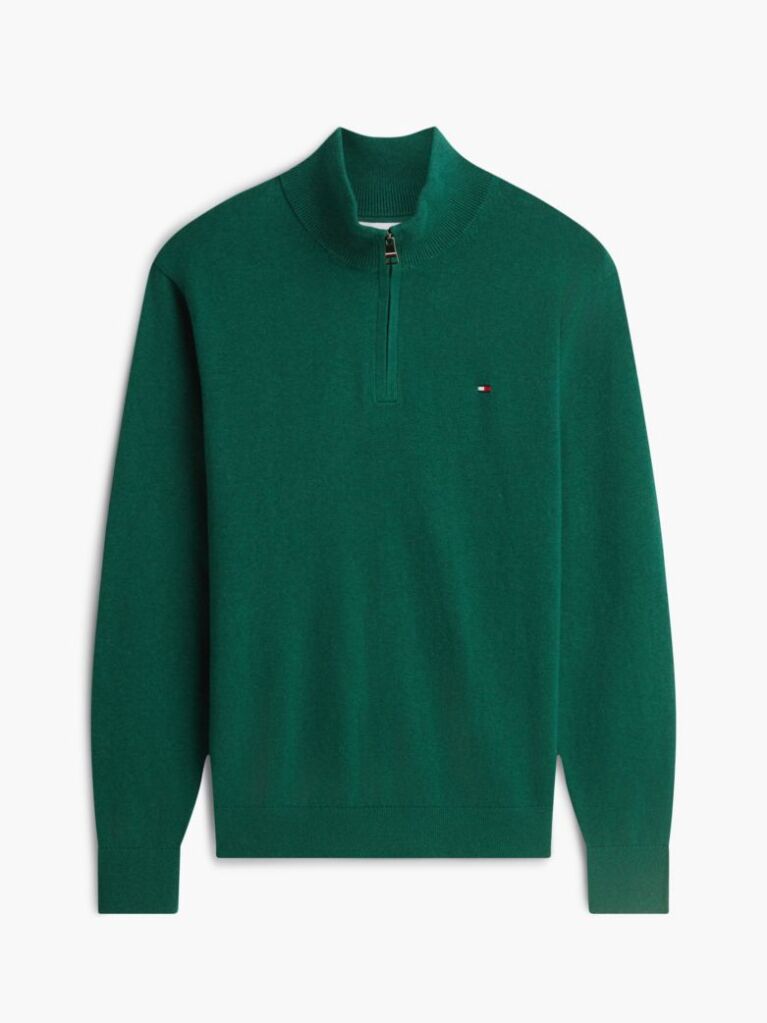 Green Zip-Neck Jumper  Men