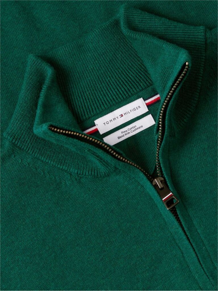 Green Zip-Neck Jumper  Men