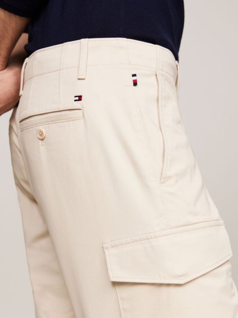 Bej Pantaloni Scurti Cargo Din Twill 1985 Collection  Barbati
