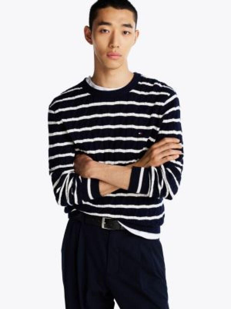 Multi Jumper Cu Guler Rotund Din Tricot  Barbati