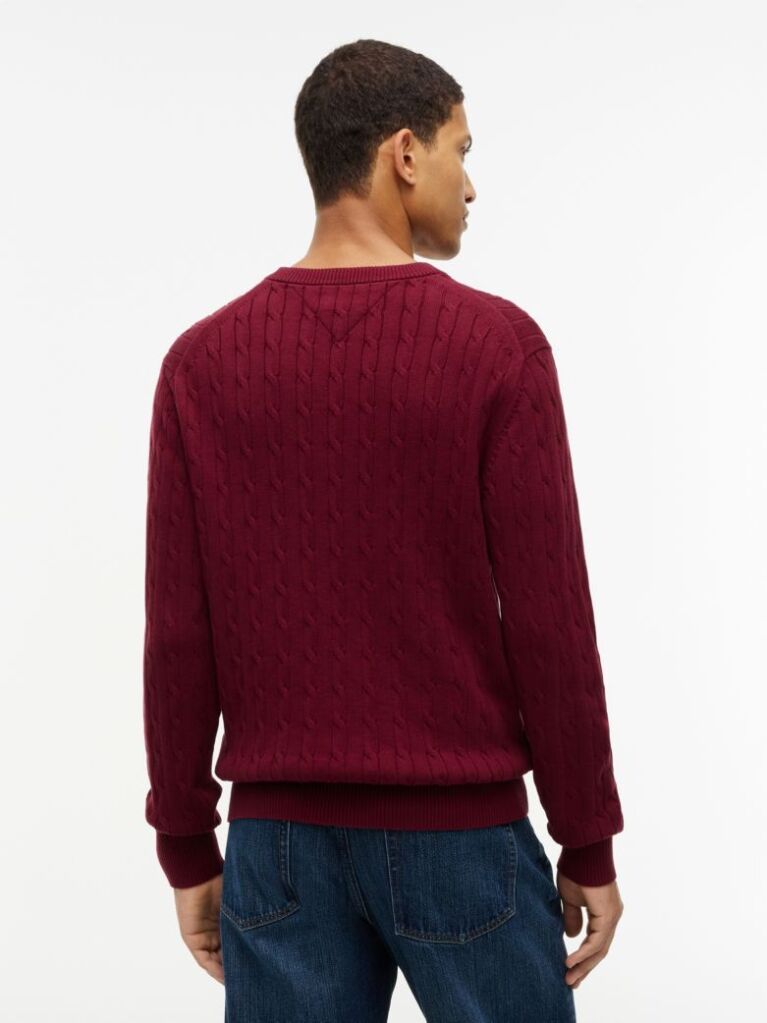 Rosu Jumper Cu Guler Rotund Din Tricot  Barbati