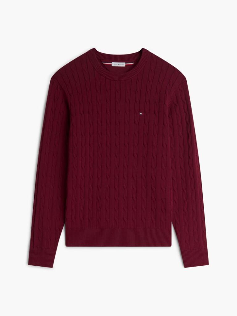 Rosu Jumper Cu Guler Rotund Din Tricot  Barbati