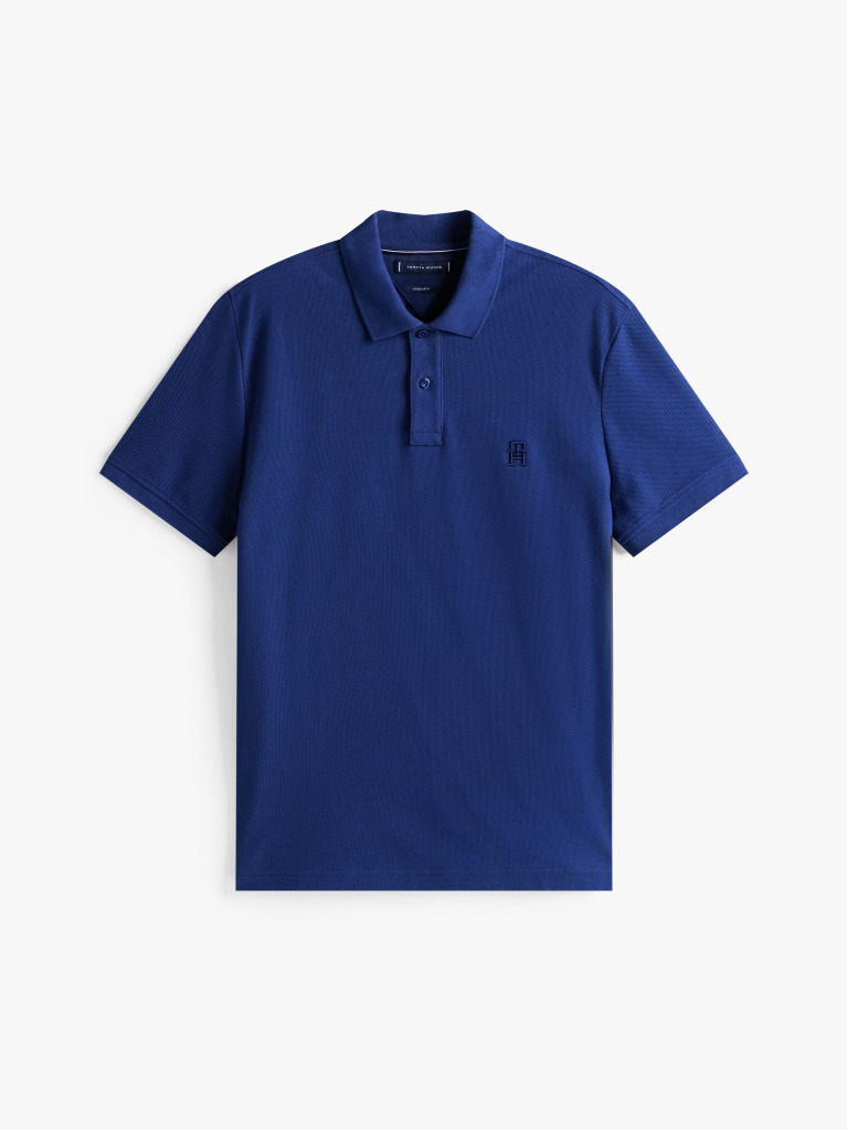 Blue Tricou Polo Cu Monograma Th  Barbati