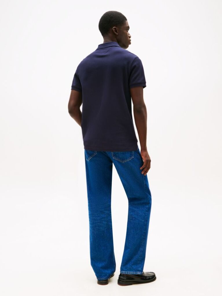 Blue Tricou Polo Cu Monograma Th  Barbati