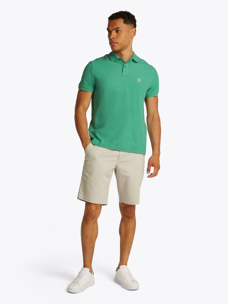 Verde Tricou Polo Cu Monograma Th  Barbati