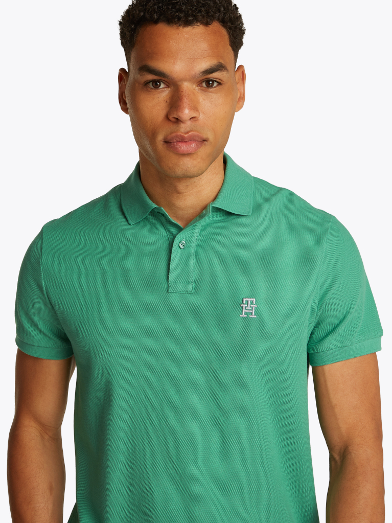 Verde Tricou Polo Cu Monograma Th  Barbati