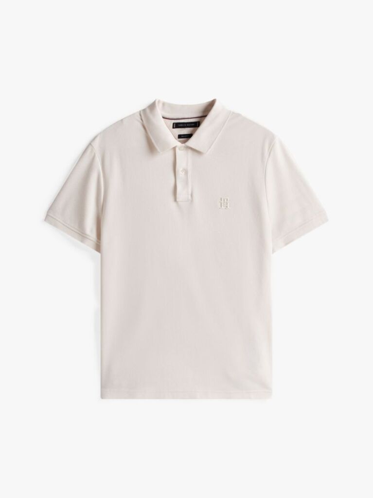 Bej Tricou Polo Cu Monograma Th  Barbati