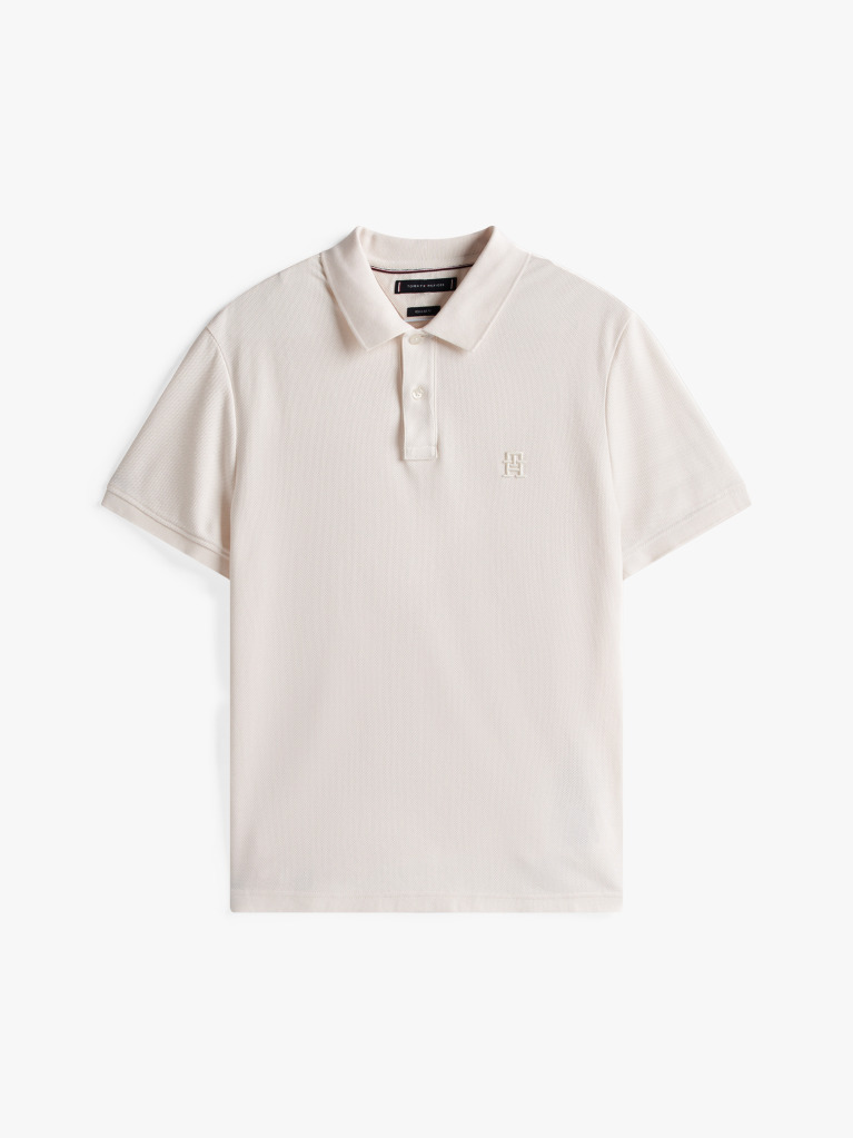 Bej Tricou Polo Cu Monograma Th  Barbati