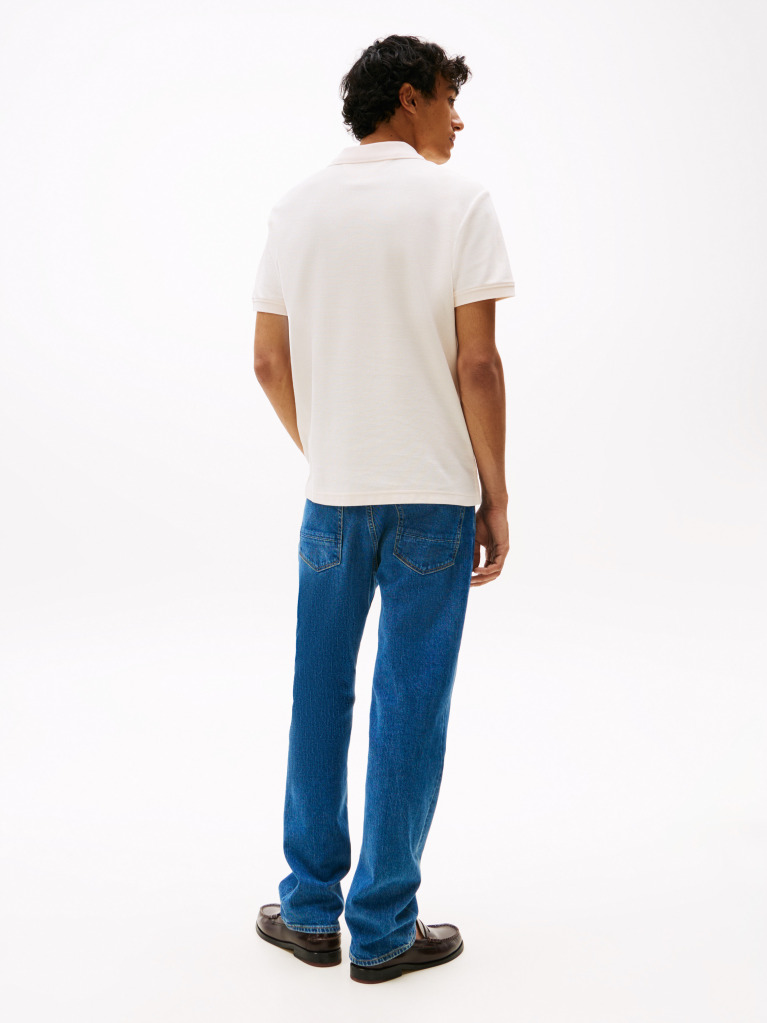 Bej Tricou Polo Cu Monograma Th  Barbati