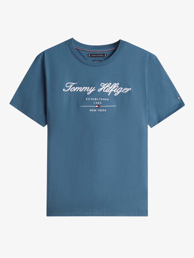 Blue Tricou Cu Logo Script  Barbati