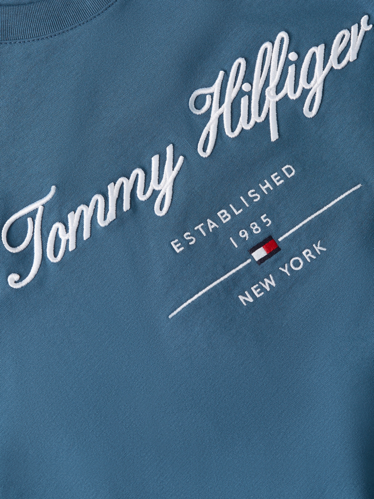 Blue Tricou Cu Logo Script  Barbati