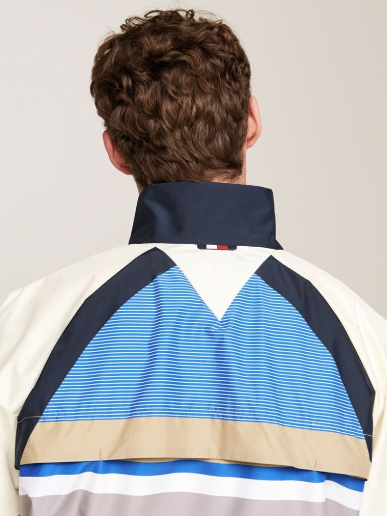 White Water Resistant Colour-Blocked Regular Portland Jacket  Men