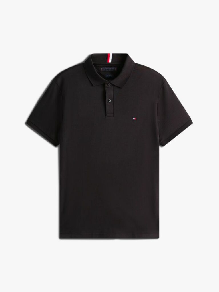 Black Essential Flag Embroidery Regular Polo  Men