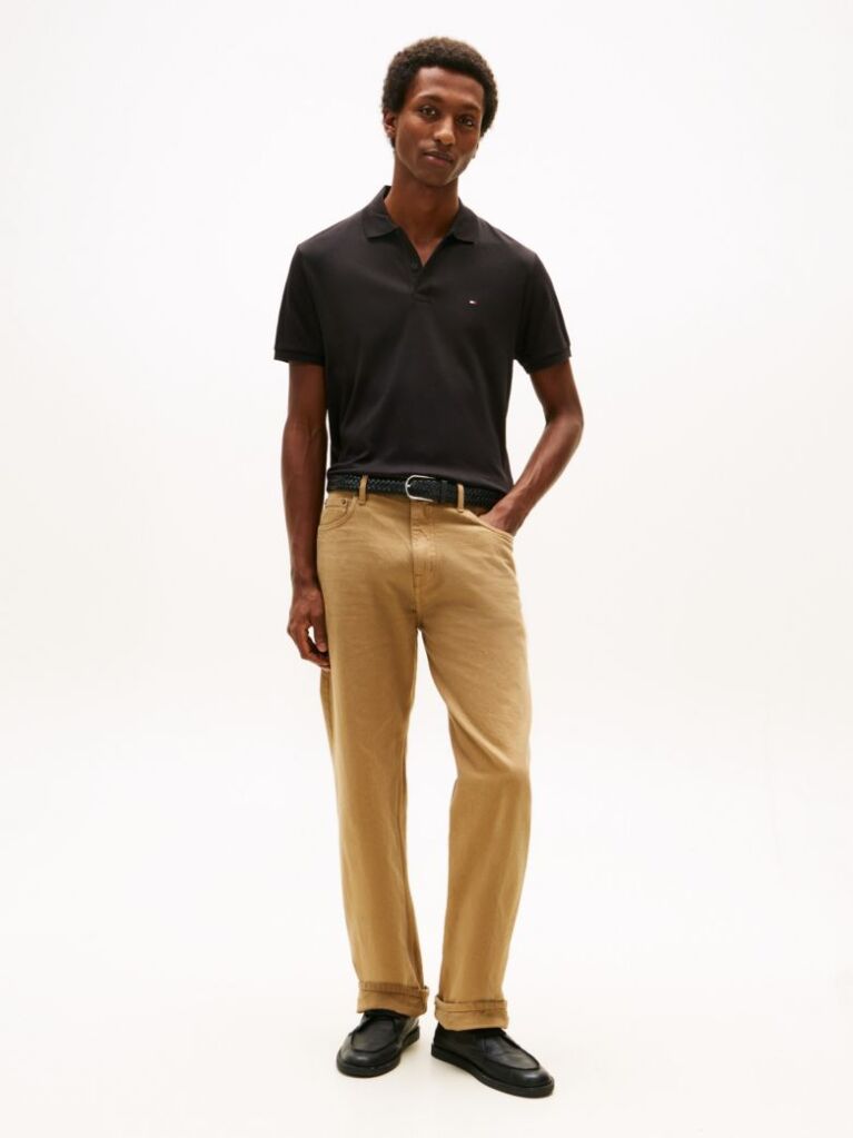 Black Essential Flag Embroidery Regular Polo  Men