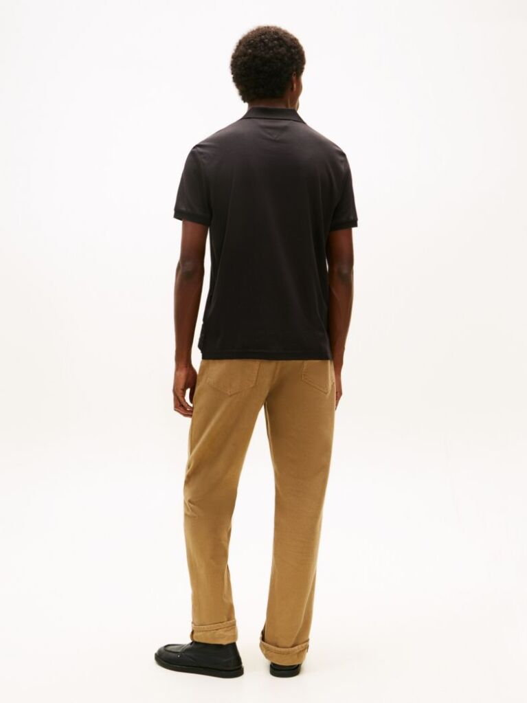 Black Essential Flag Embroidery Regular Polo  Men
