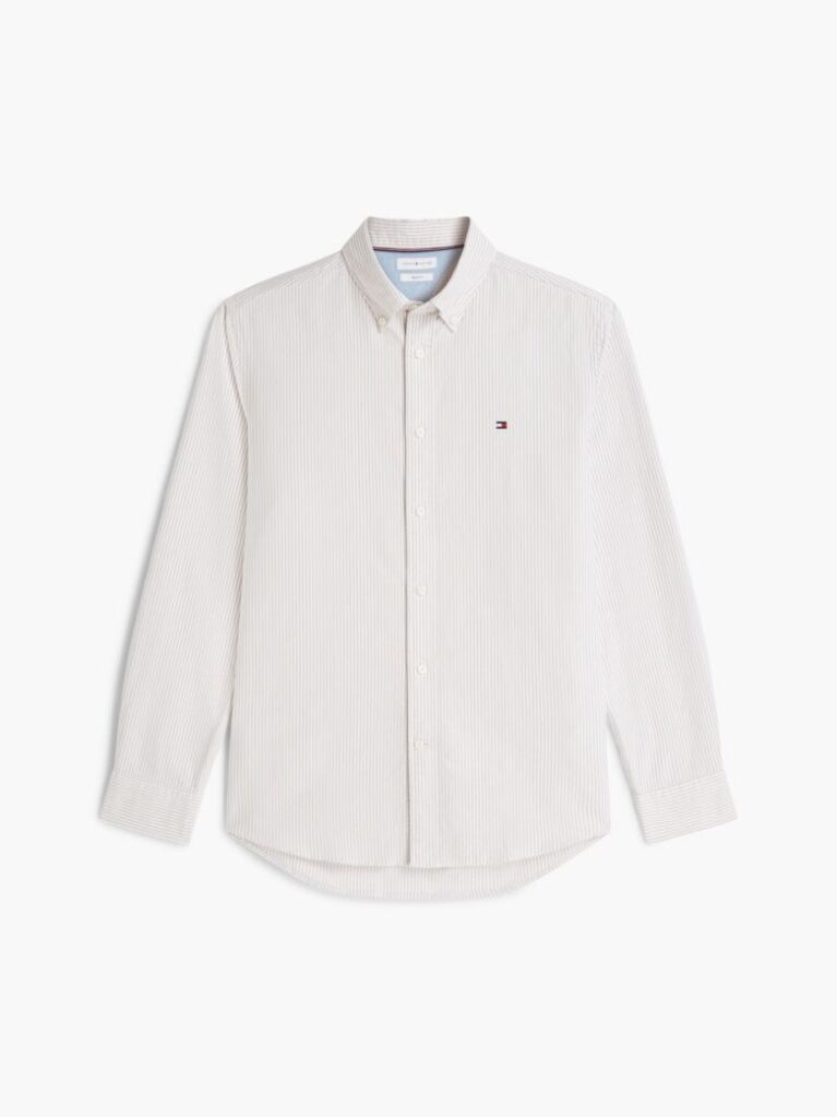 Bej Camasa Oxford Regular Fit Cu Dungi  Barbati