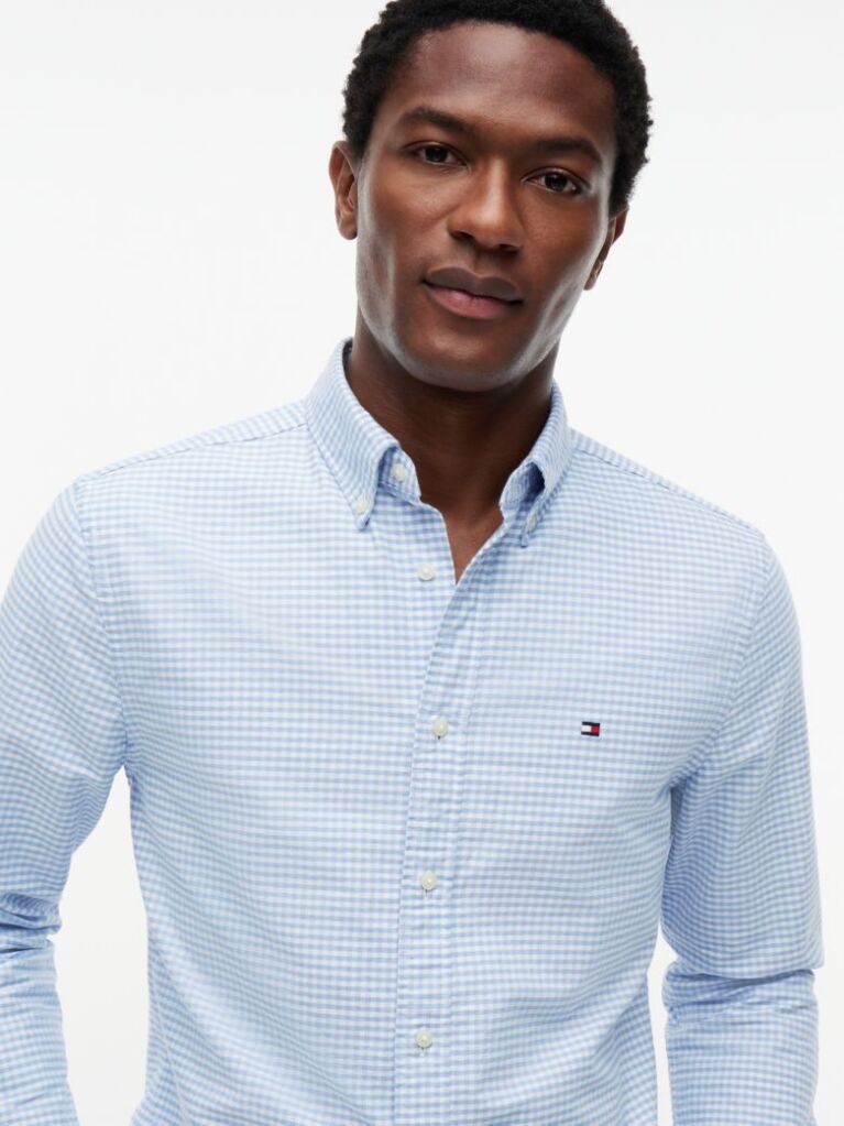 Blue Camasa Oxford Gingham Cu Croiala Regular Fit  Barbati