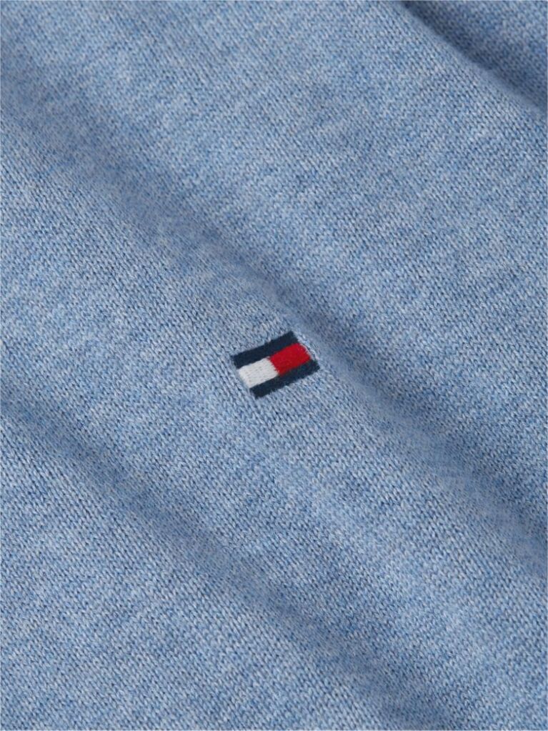 Blue Jumper Cu Guler Inalt Si Fermoar  Barbati