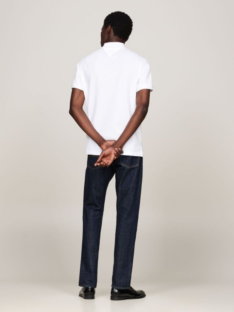 White Regular Vertical Flag Polo Shirt  Men