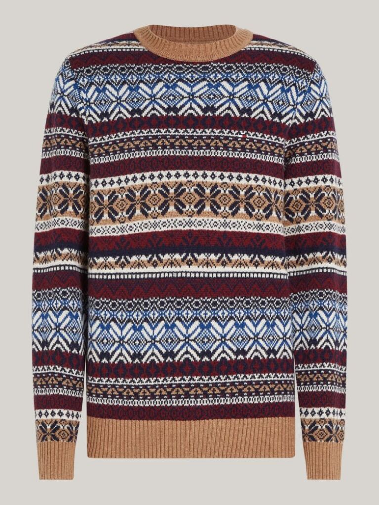 Multi Fair Isle Wool Rich Jumper  Men
