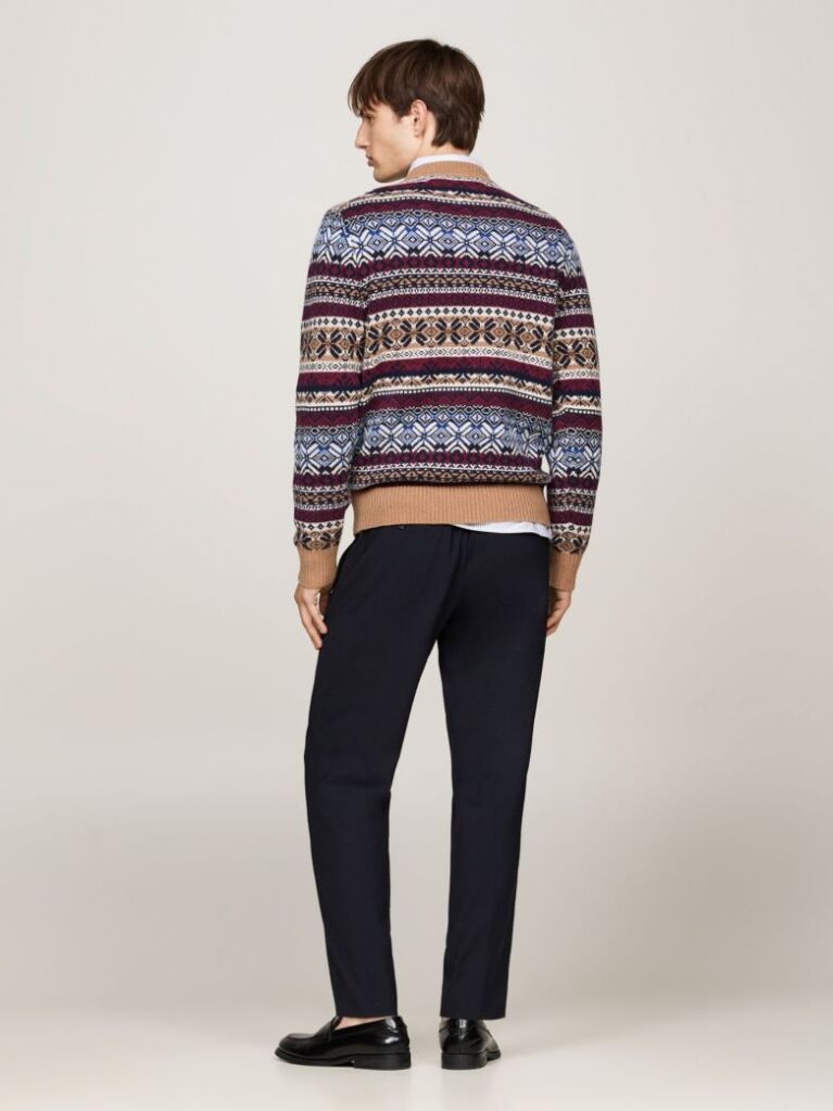 Multi Fair Isle Wool Rich Jumper  Men