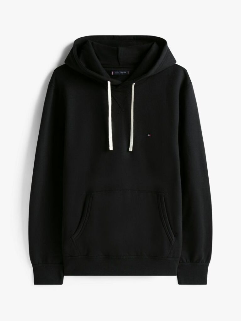 Negru Hanorac Fleece Cu Guga Cu Snur  Barbati