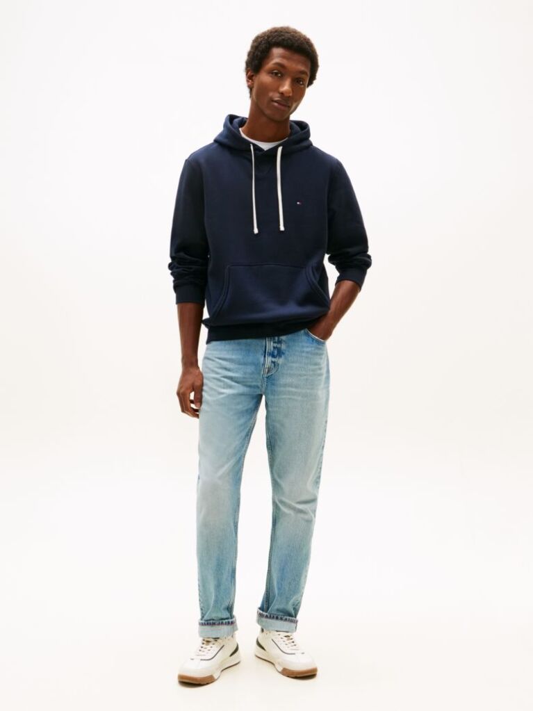 Blue Hanorac Fleece Cu Guga Cu Snur  Barbati