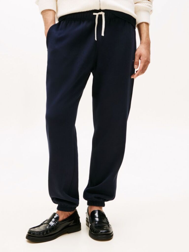 Blue Pantaloni Joggers Din Fleece Cu Mansete  Barbati