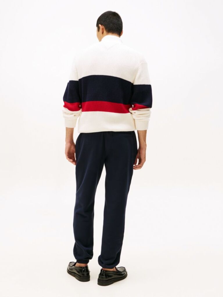 Blue Pantaloni Joggers Din Fleece Cu Mansete  Barbati