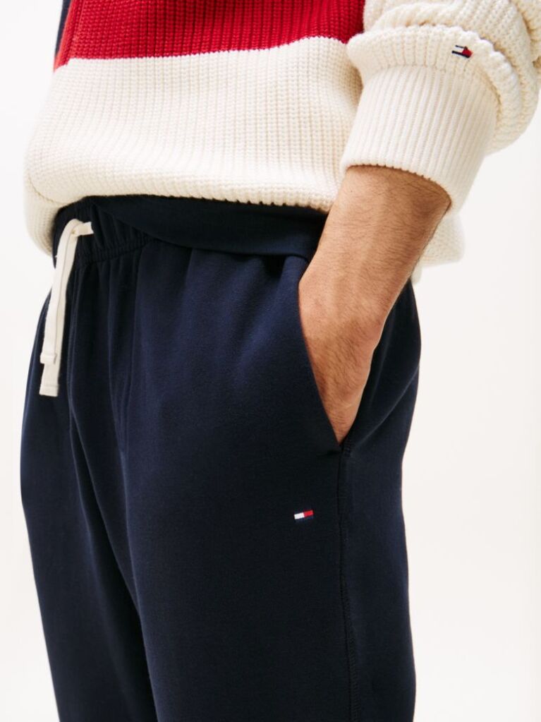 Blue Pantaloni Joggers Din Fleece Cu Mansete  Barbati