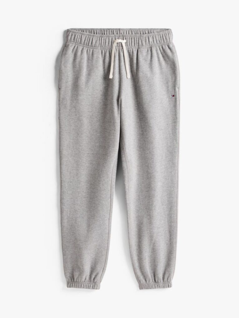 Gri Pantaloni Joggers Din Fleece Cu Mansete  Barbati