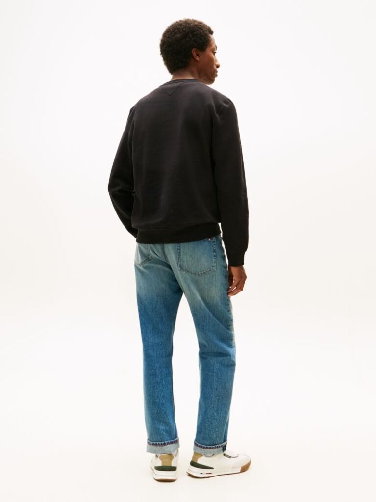 Negru  Hanorac Cu Guler Rotund Din Fleece  Barbati