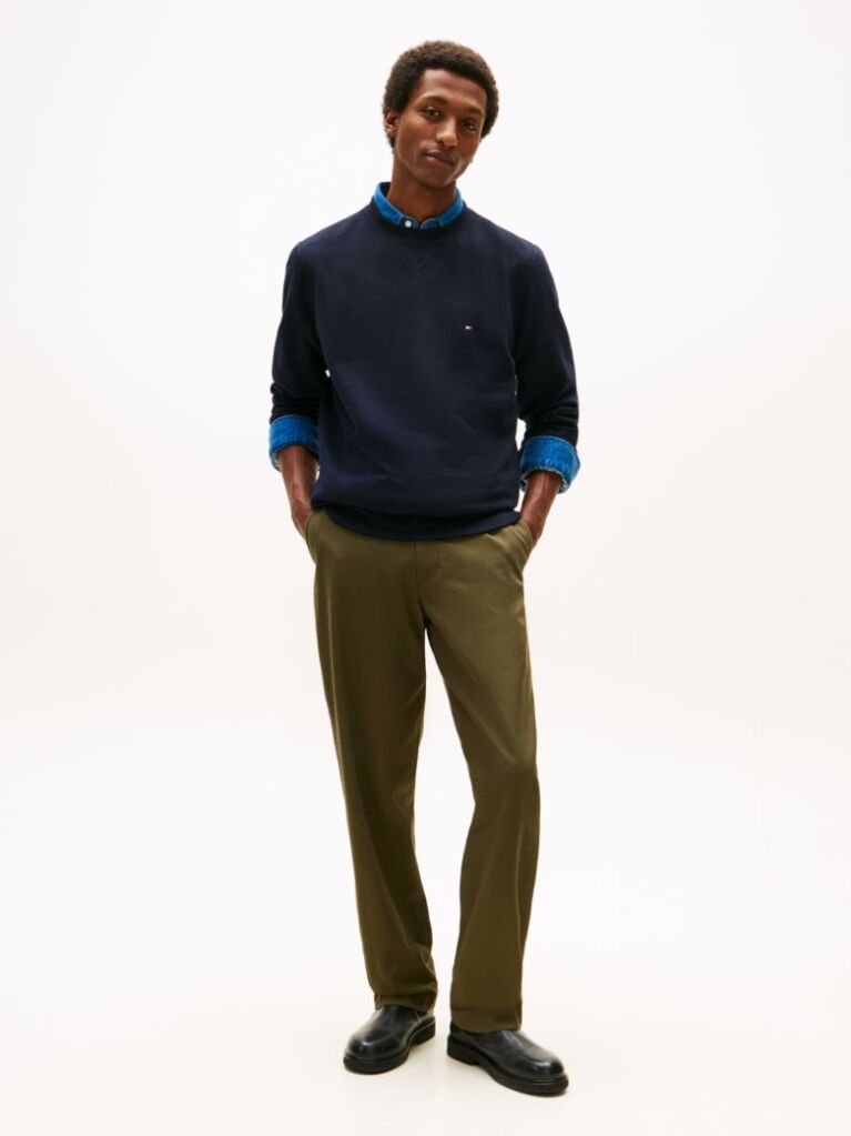 Blue  Hanorac Cu Guler Rotund Din Fleece  Barbati