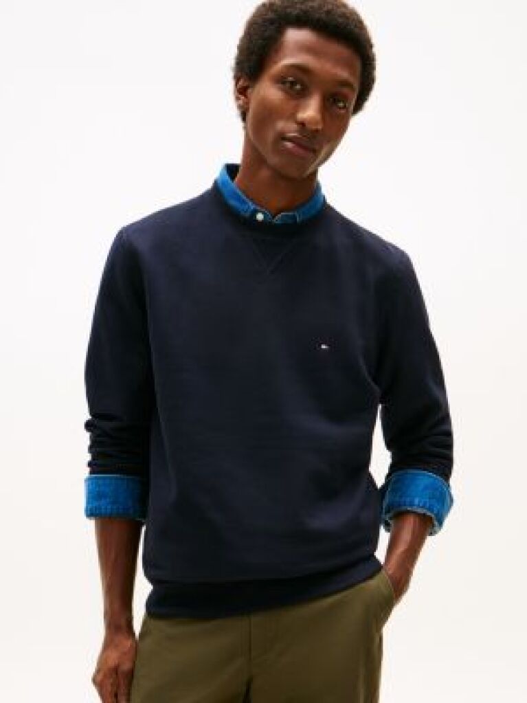 Blue  Hanorac Cu Guler Rotund Din Fleece  Barbati
