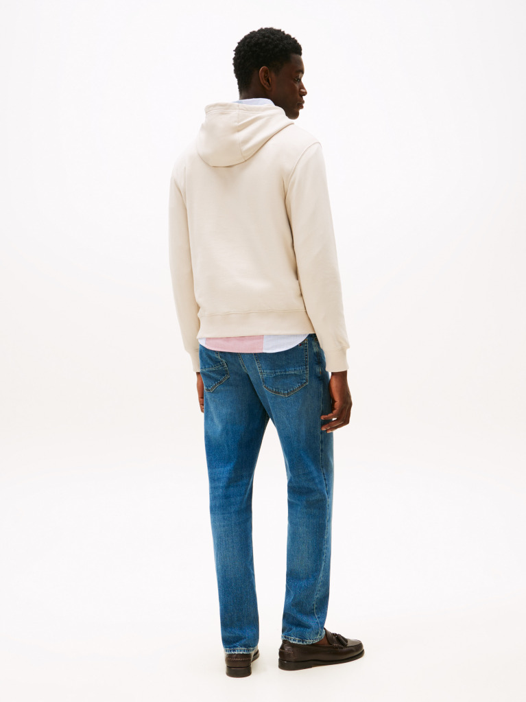 Beige Flag Embroidery Terry Hoody  Men